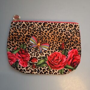 Estee Lauder Leopard Print & Butterfly Roses Cosmic/Toiletry Soft Makeup Bag